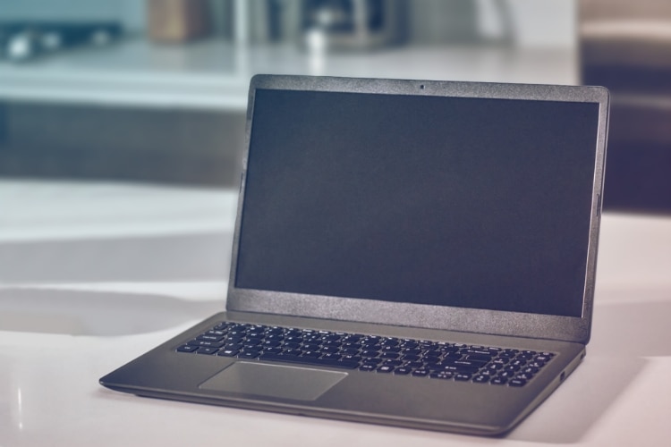 A laptop computer.