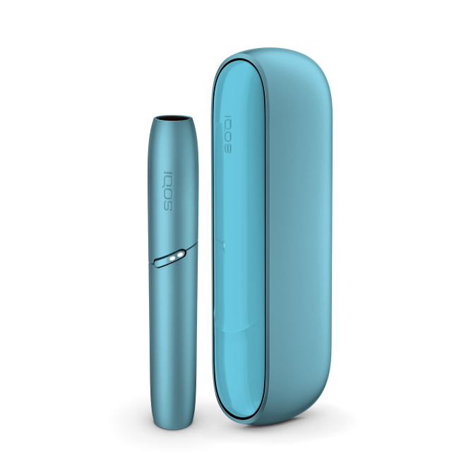 Turquoise IQOS Originals Duo Holder and Pocket Charger, available in other vibrant colors.