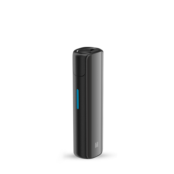 lil SOLID 2.0 heated tobacco device in black.