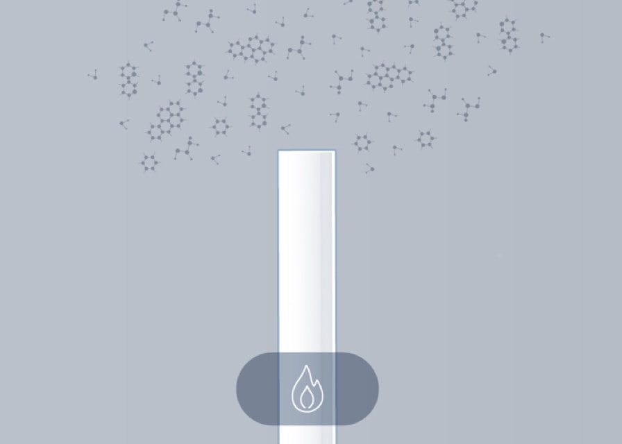 Illustration of particles from cigarette smoke