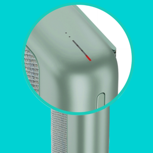 A close-up of a red light on IQOS ILUMA PRIME Pocket Charger.