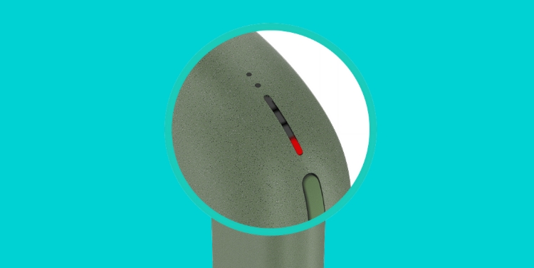 A close-up of IQOS ILUMA Pocket Charger lights.
