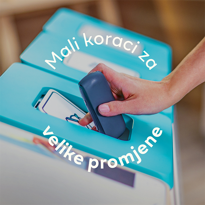 HEETS / TEREA / Fiit duhanski umetci u vrećici za povrat- detalj. Mali koraci za velike promjene napisano na slici