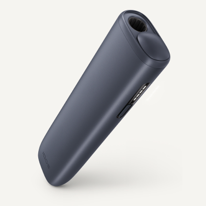 Midnight Black IQOS ILUMA i ONE device, right reclining position