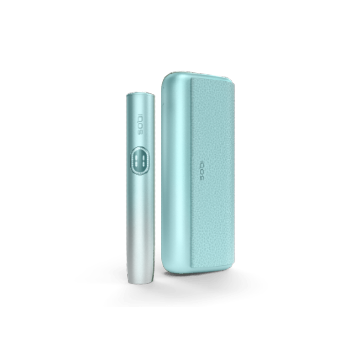 Blue IQOS ILUMA i PRIME device and its charger