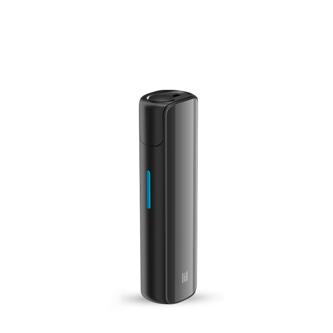 IQOS lil SOLID 2.0 all-in-one heated tobacco device, in black.