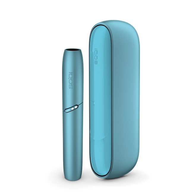 Turquoise IQOS Originals Duo Holder and Pocket Charger, available in other vibrant colors.