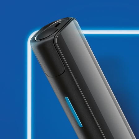 A side view of a Slate Grey lil SOLID device.