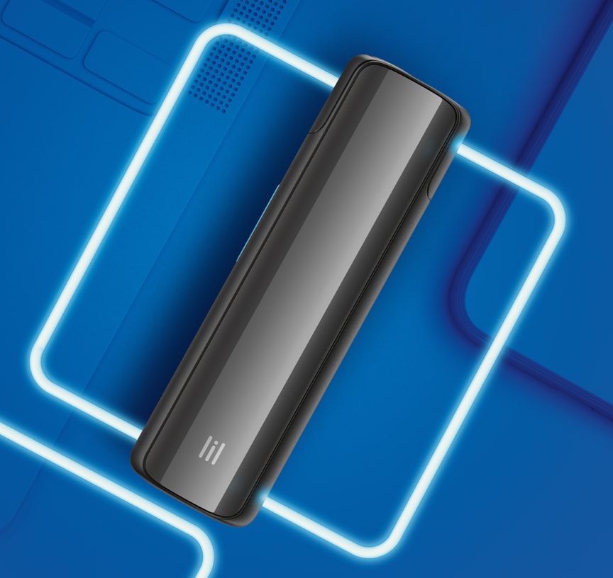 A Slate Grey lil SOLID device with logo showing.